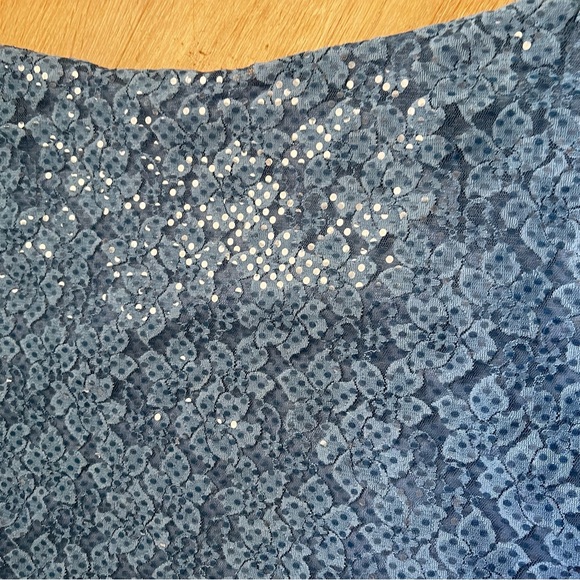 Vintage 90s Y2K Sequin Square Neck Lace Top - Picture 7 of 7